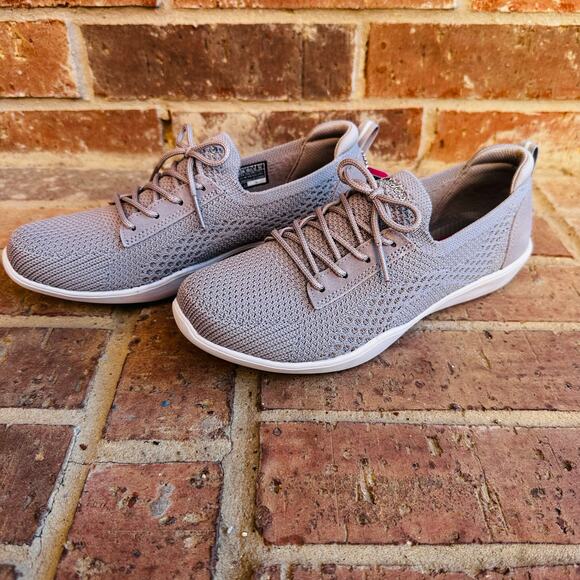 Woman's Stretch Fit Grey Laced Shoes - Picture 4 of 8